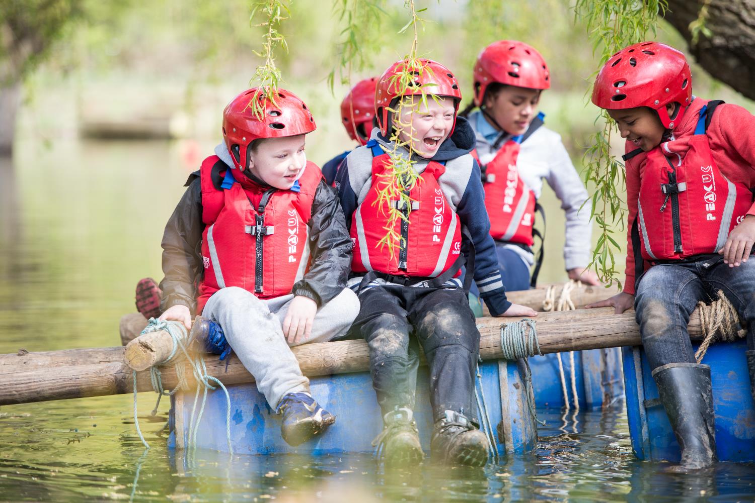 Group of Cubs on Raft